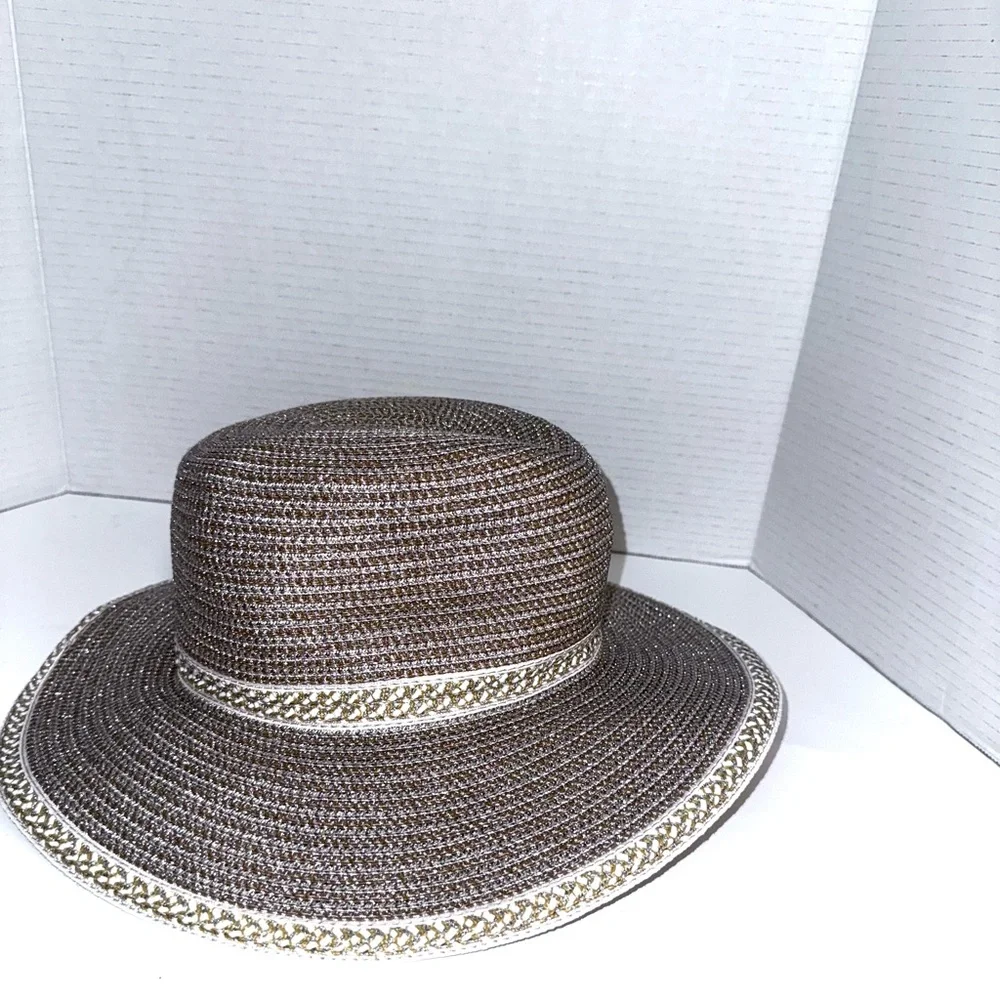 Eric Javits Squishee Packable Woven Metallic UPF 50+ Sun Hat - Picture 2 of 4